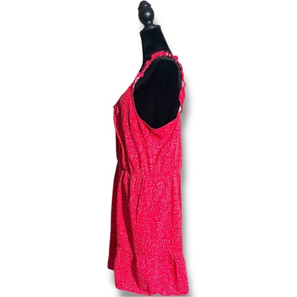 Banana Republic Casual Sleeveless Tiered Flowy Red Mini Dress with Ruffle Straps - Picture 6 of 16